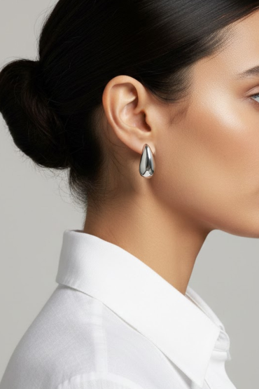 Modern Damla Form Gümüs Küpe