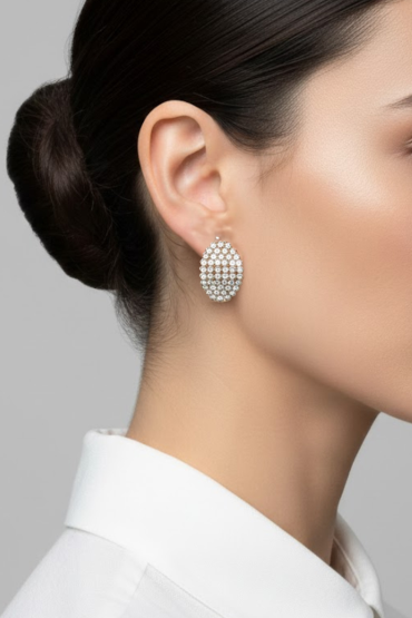 Inci Tasli Oval Küpe