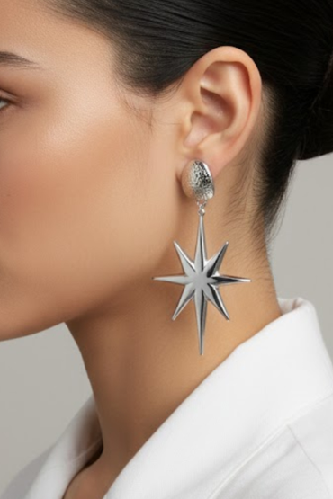 Yildiz Figürlü Sallantili Küpe