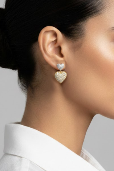 Zirkon Tasli Kalp Küpe