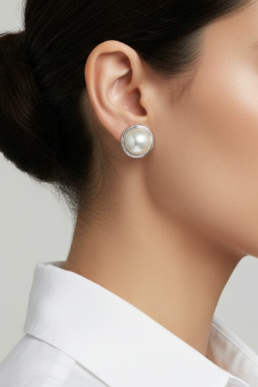 Inci Detayli Yuvarlak Mini Küpe