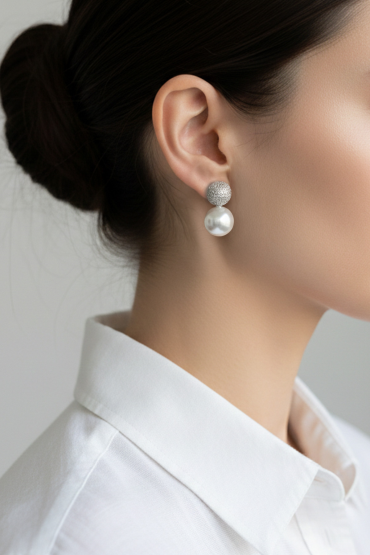 Inci Detayli Zirkon tASLI Küpe