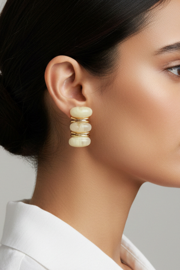 3 Sira Tasli Gold Küpe