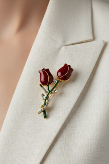 Lale Figürlü Zirkon Tasli Bros